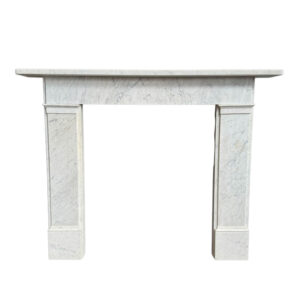 Original Victorian Carrara Marble Mantel with Straight Frieze
