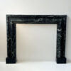 Antique Bolection Mantel in Verde Alpi Marble with Belgium Black Foot Blocks 