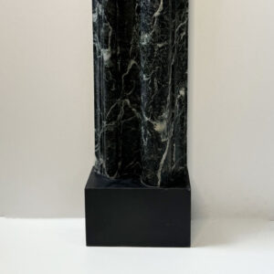 Antique Bolection Mantel in Verde Alpi Marble with Belgium Black Foot Blocks 