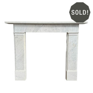 Original Victorian Carrara Marble Mantel with Straight Frieze