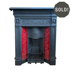 Original Late Victorian/Edwardian Art Nouveau Combination Fireplace