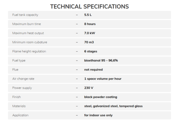 UFO Technical Specifications
