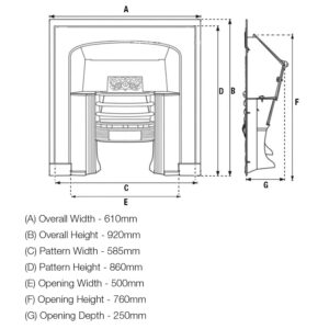 Early 19th Century Hob Grate Measurements
