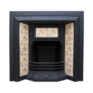 Antique Victorian Tiled Insert With Tiled Hood