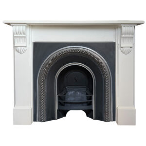 Antique Early Victorian Highlighted Arched Insert - Shown with Mantel