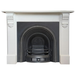 Refurbished Reproduction Daisy Arched Insert- Shown with Mantel