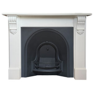 19th Century Cast Iron Arched Insert - Shown with Mantel