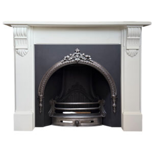 Restored Victorian Highlight Arched Insert - Shown with Mantel