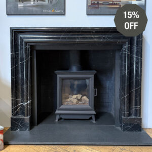 The Bolection Mantel in Nero Marquina Marble