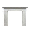 Antique Georgian Carrara Marble Mantel With Stepped Jambs & Frieze