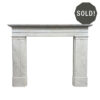Antique Georgian Carrara Marble Mantel With Stepped Jambs & Frieze