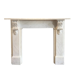 Antique Acanthus Victorian Corbel Mantel in Statuary White Marble