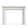Original French Louis XVI Mantel in Statuary White Marble with Fluted Jambs and Decorative Patrea