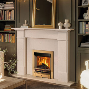 Onyx Mirage 40i Electric Fire - Polished Brass Chartwell Front