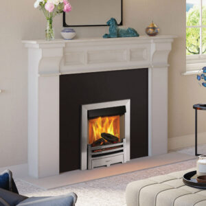 Onyx Mirage 40i Electric Fire - Polished Chrome Arts Front