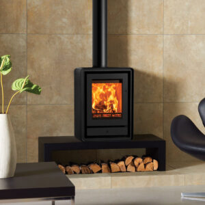 Stovax Riva2 40 Freestanding Fire on Stove Bench