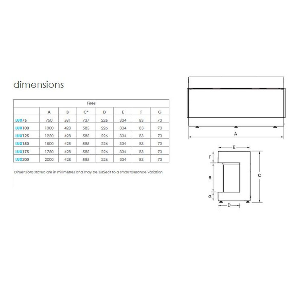 Solution Lux Electric Fires Measurements