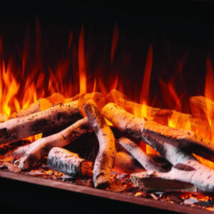 Solution Lux Electric Fires Silver Birch Log Fuel Bed