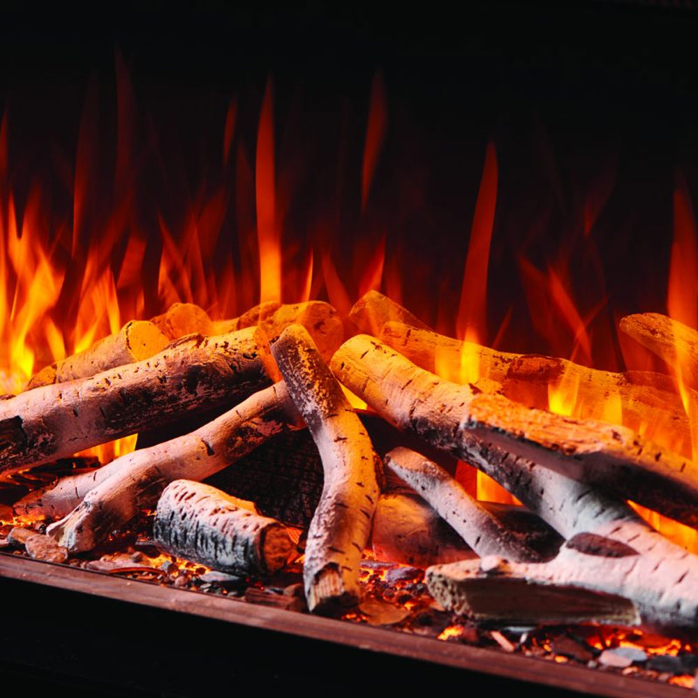 Solution Lux Electric Fires Silver Birch Log Fuel Bed