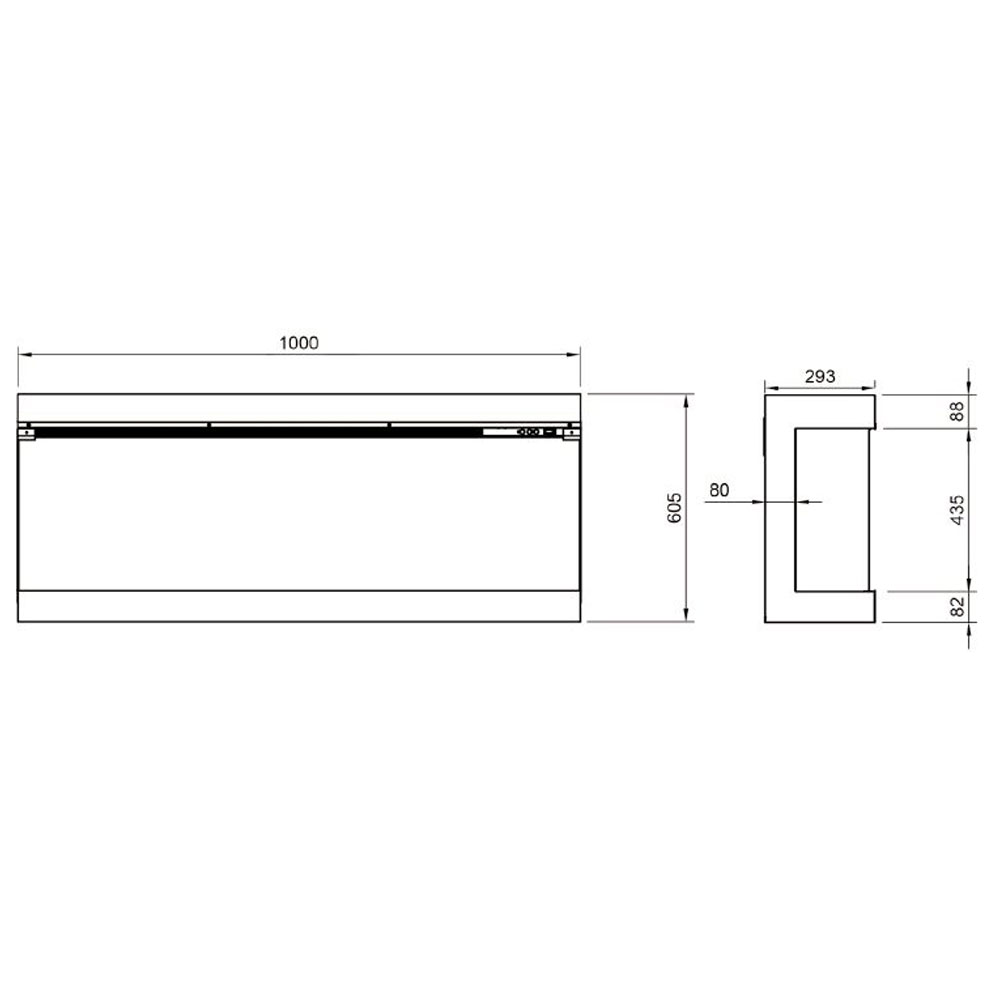 Solution Trueflame 100 3DX Electric Fire Measurements