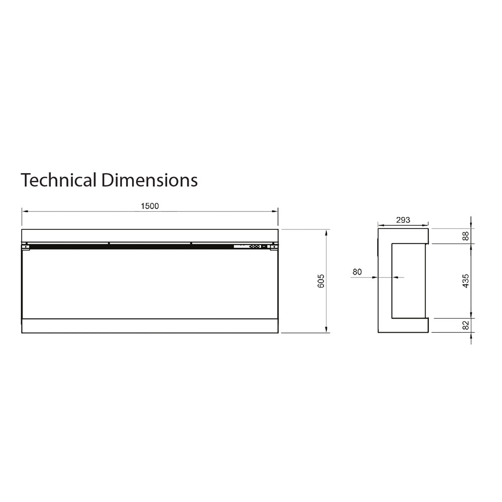 Solution Trueflame 150 3DX Electric Fire Measurements