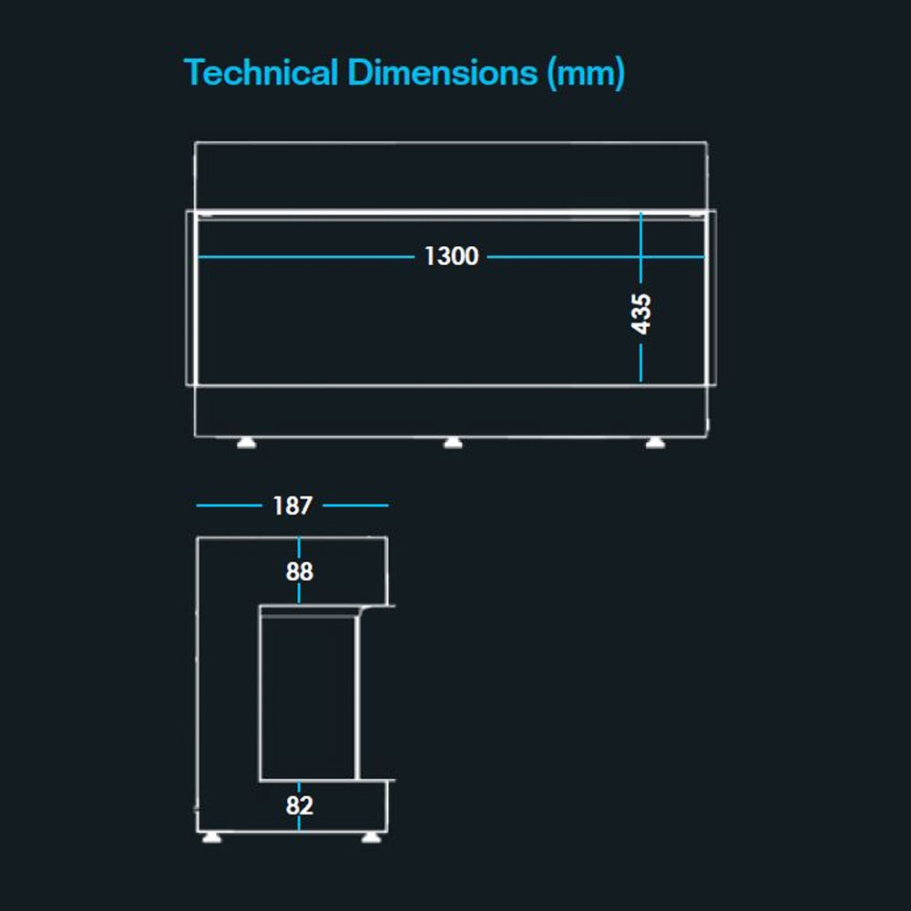 Solution Pure Electric Fire 1300SL Measurements