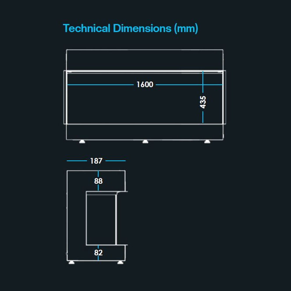 Solution Pure Electric Fire 1600SL Measurements
