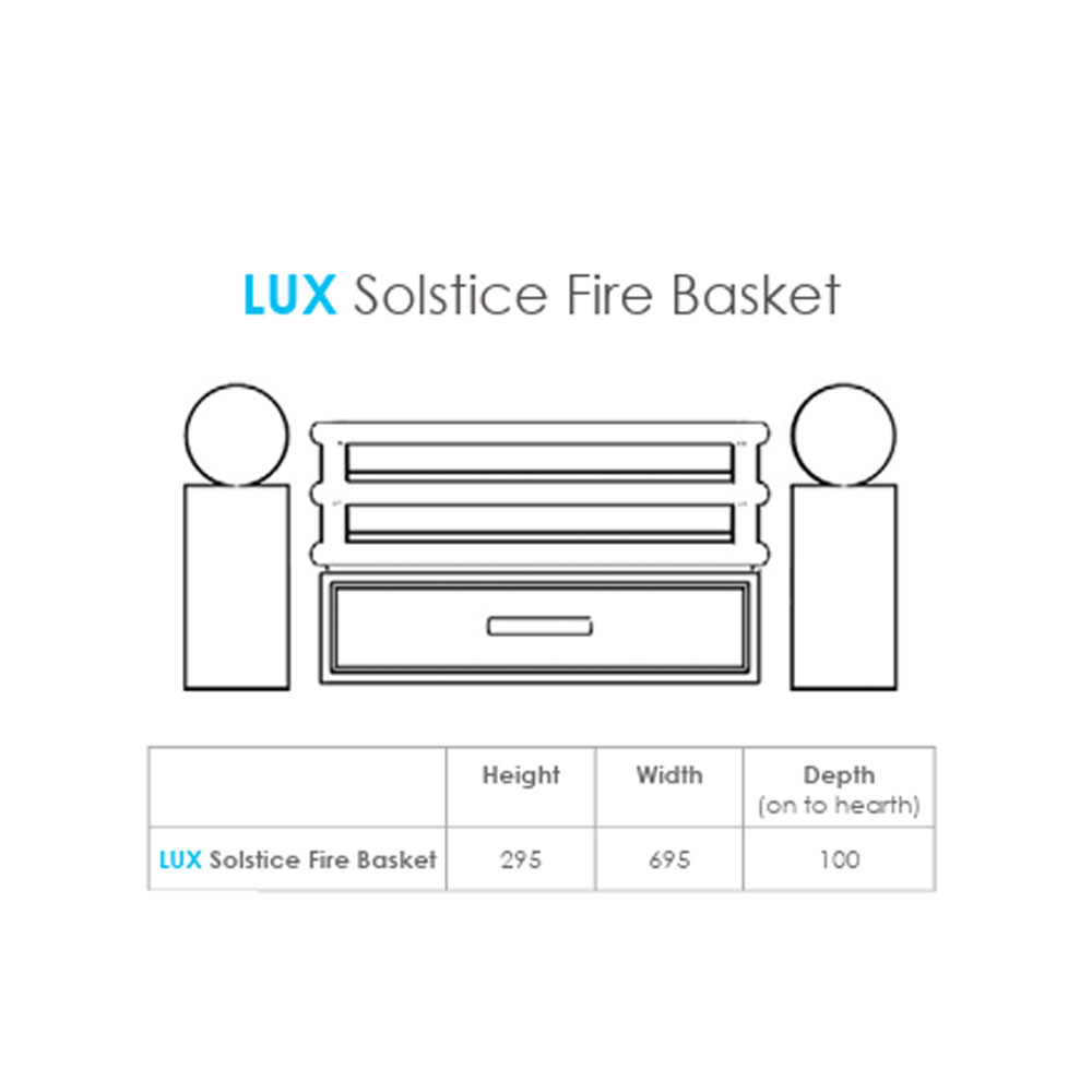 Solution Lux 75 Solstice Fire Basket Measurements