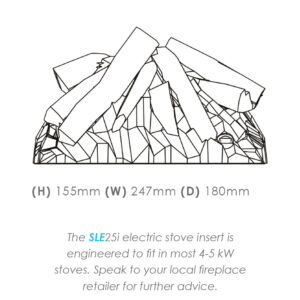 Solution SLE25i Electric Stove Insert Measurements