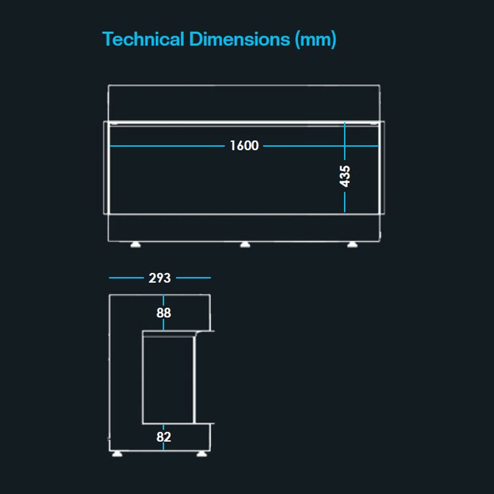 Solution Pure Electric Fire 1600 Measurements