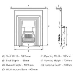Antique Victorian Combination Fireplace Measurements