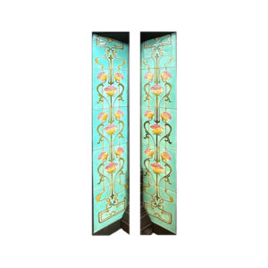 Antique Art Nouveau Floral Blue Tiles