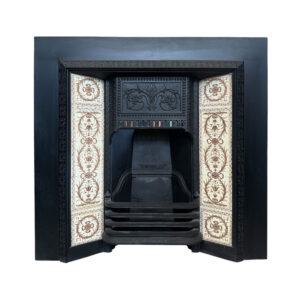 Antique Neo Classical Tiles Shown in Antique Victorian "Kingsley" Tiled Insert