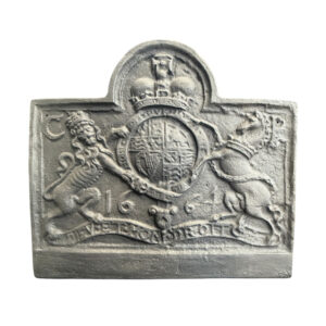 Large Royal Lion and Unicorn Cast Iron Fireback