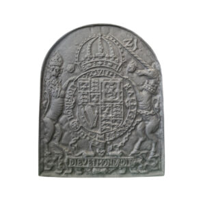 Royal Coat of Arms 'Dieu et Mon Droit' Cast Iron Fireback