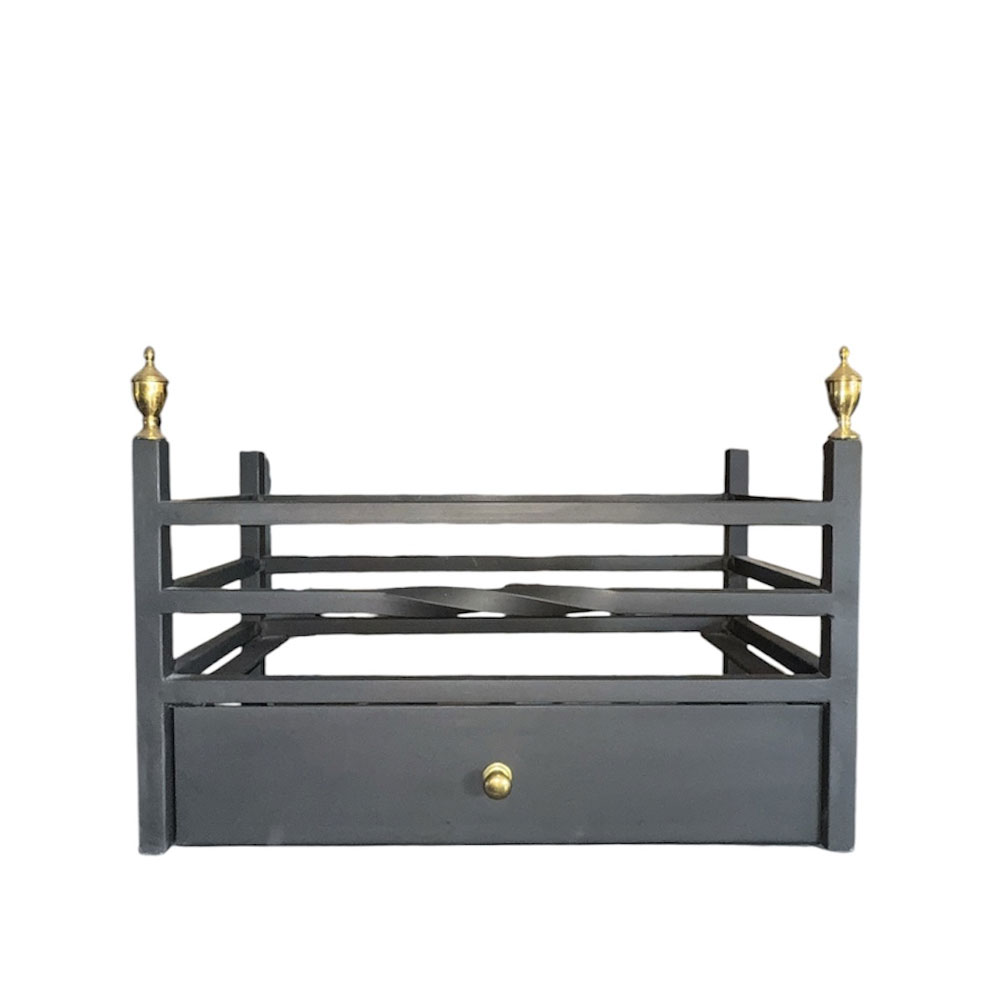 Popular Fire Basket with Brass Finials